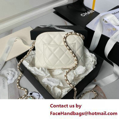 Chanel Grained Calfskin  &  Gold-Tone Metal Clutch with Chain Bag AP4000 White 2025